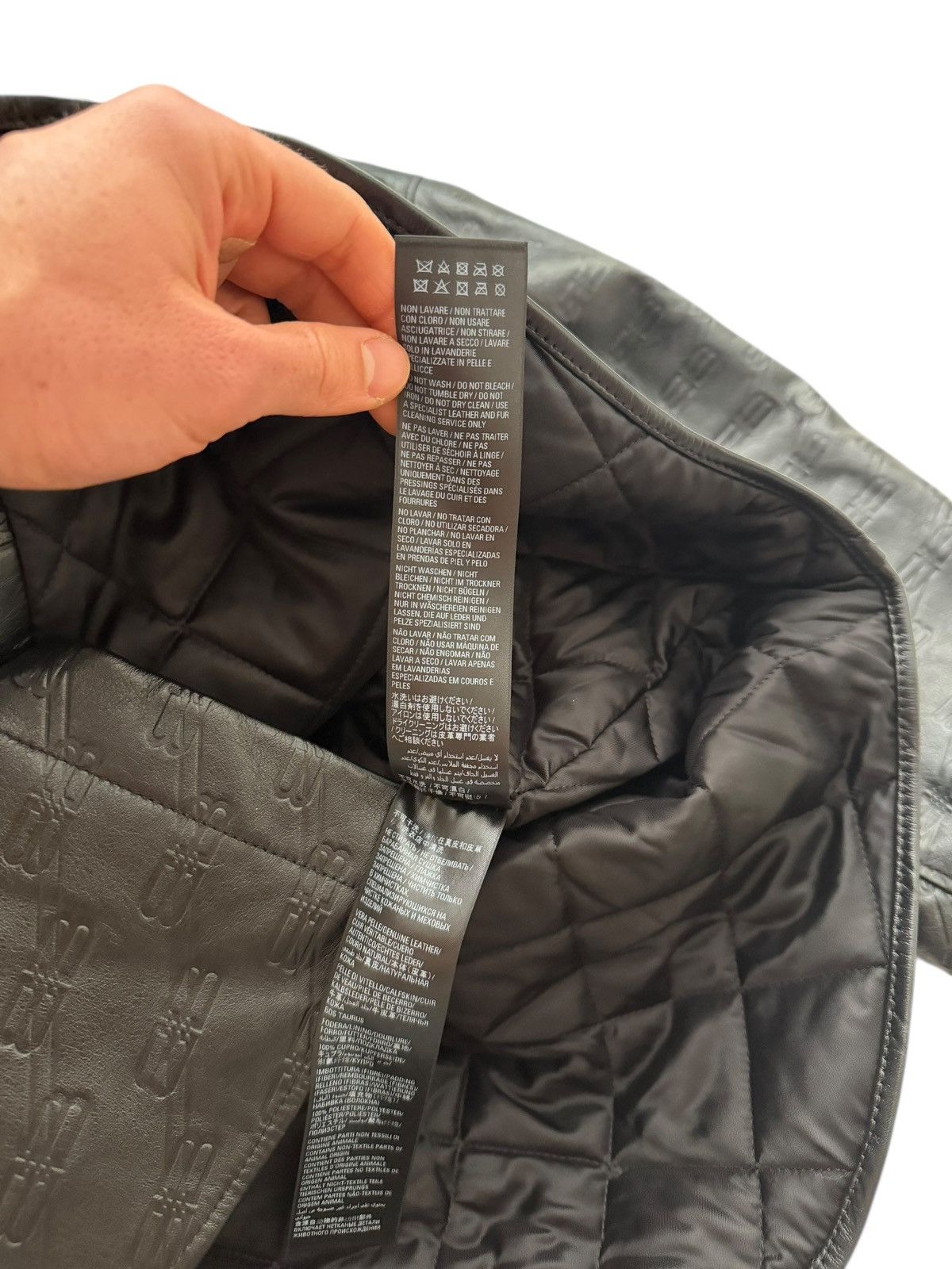 Balenciaga $6,900 Leather Debossed Logo Over Shirt Size US M / EU 48-50 / 2 - 7 Thumbnail