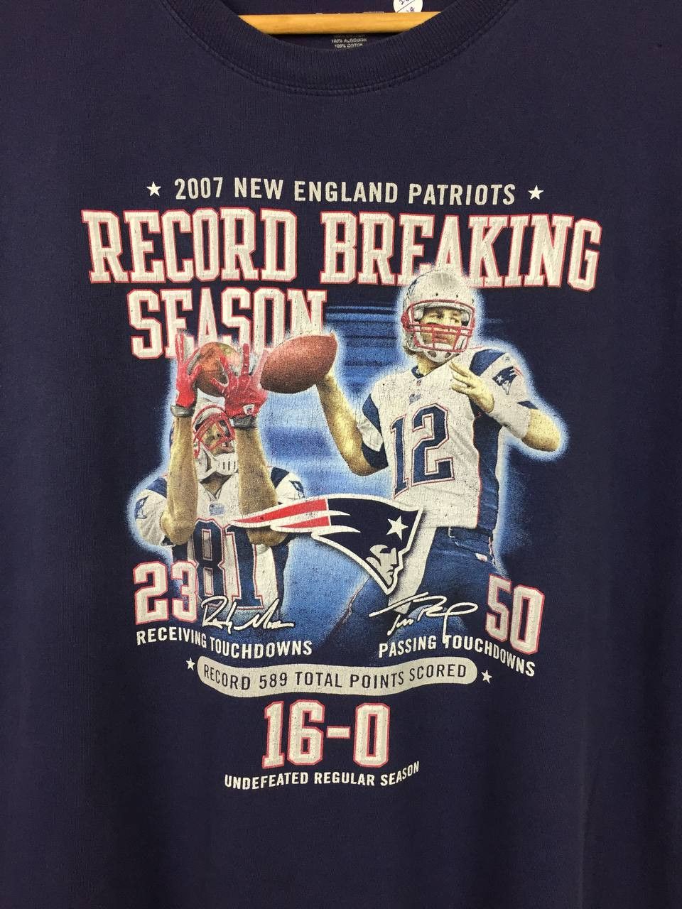 NFL × Reebok × Vintage Reebok New England Patriots NFL Record Breaking Season Tee Size US XL / EU 56 / 4 - 3 Thumbnail