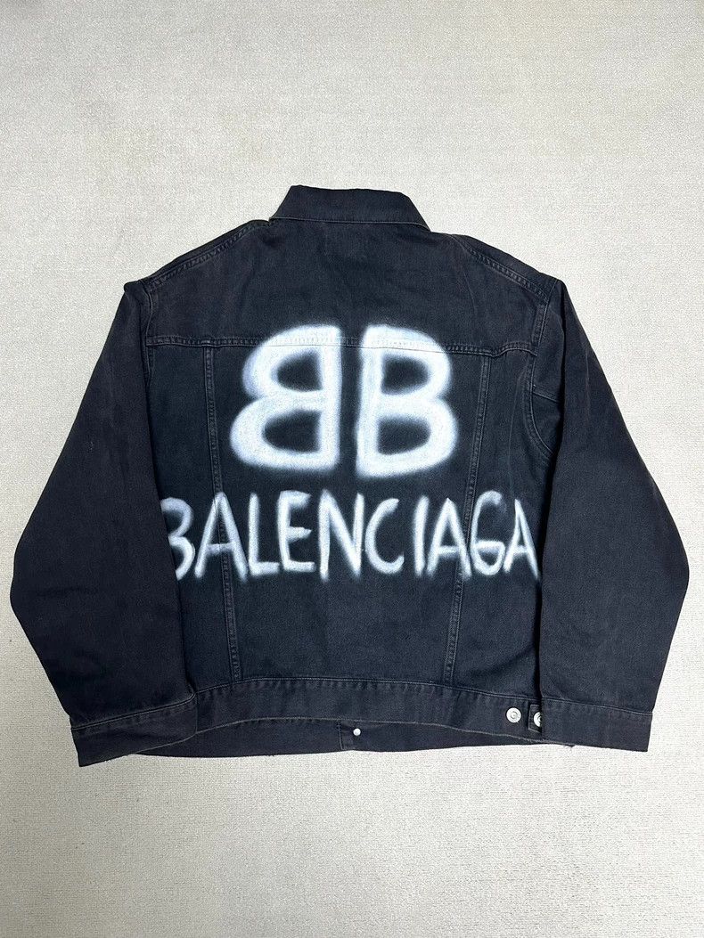 Balenciaga Balenciaga 22ss Painted Graffiti Double B Luminous Denim Ja Size US M / EU 48-50 / 2 - 1 Thumbnail