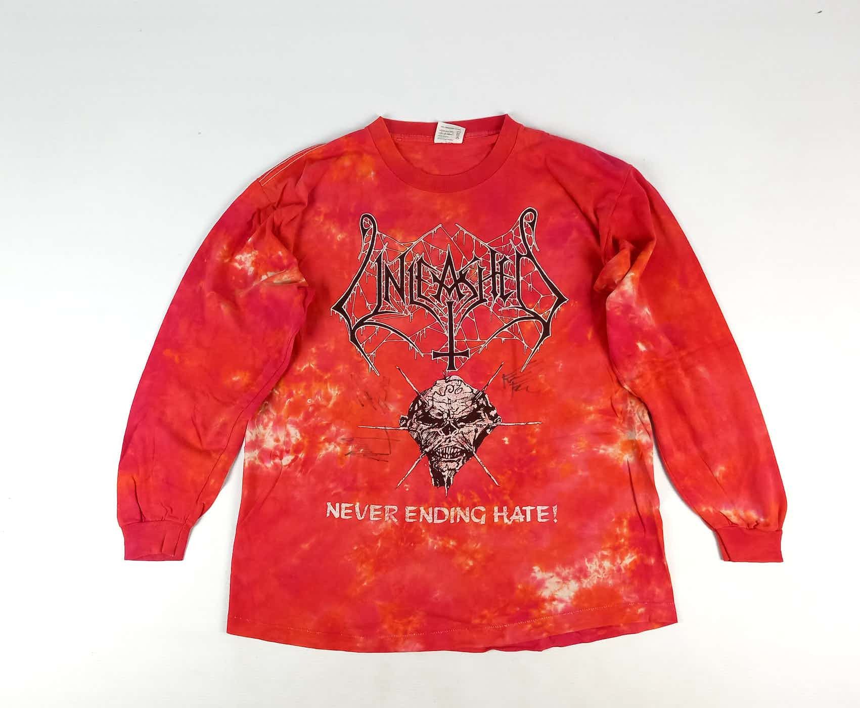 image of Band Tees x Rock Band Unleashed Autographed Vintage Longsleeve Tshirt 1993 in Tie Dye (Size XL)