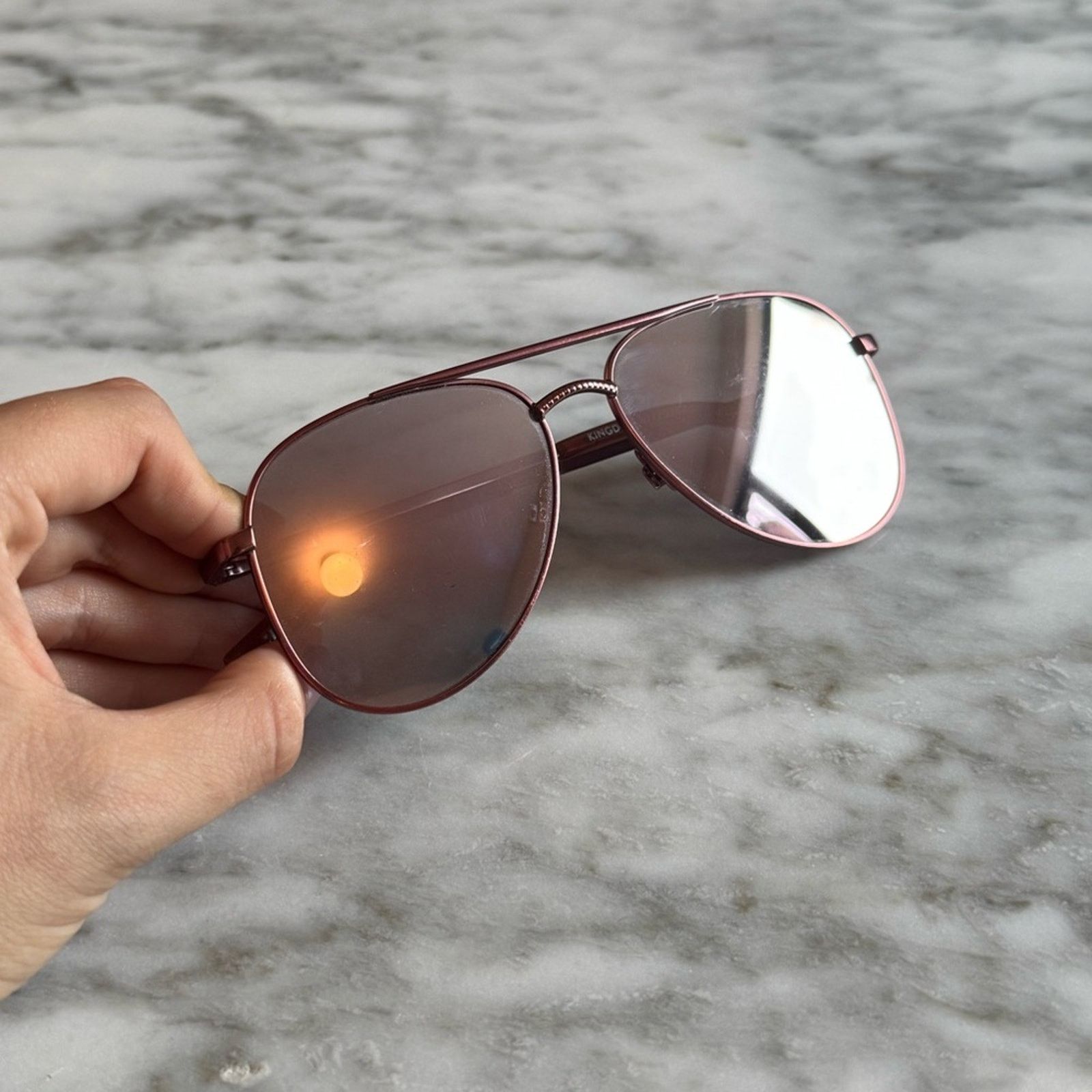 Le Specs Le Specs Kingdom Aviator Sunglasses Matte Rose Pink Lens Size ONE SIZE - 3 Thumbnail