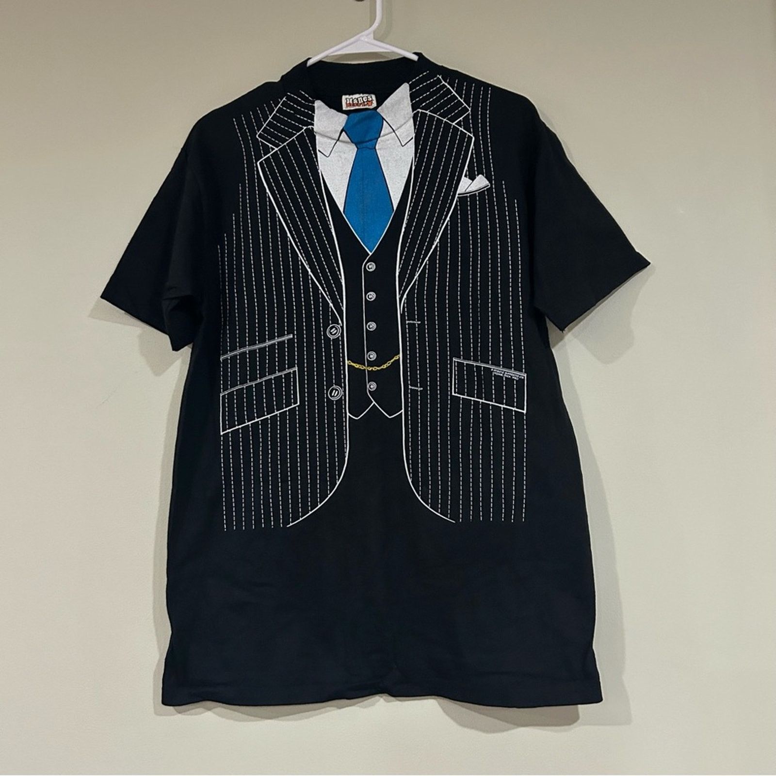 Hanes Vintage 1980 Tuxedo T Shirt Size US L / EU 52-54 / 3 - 1 Thumbnail