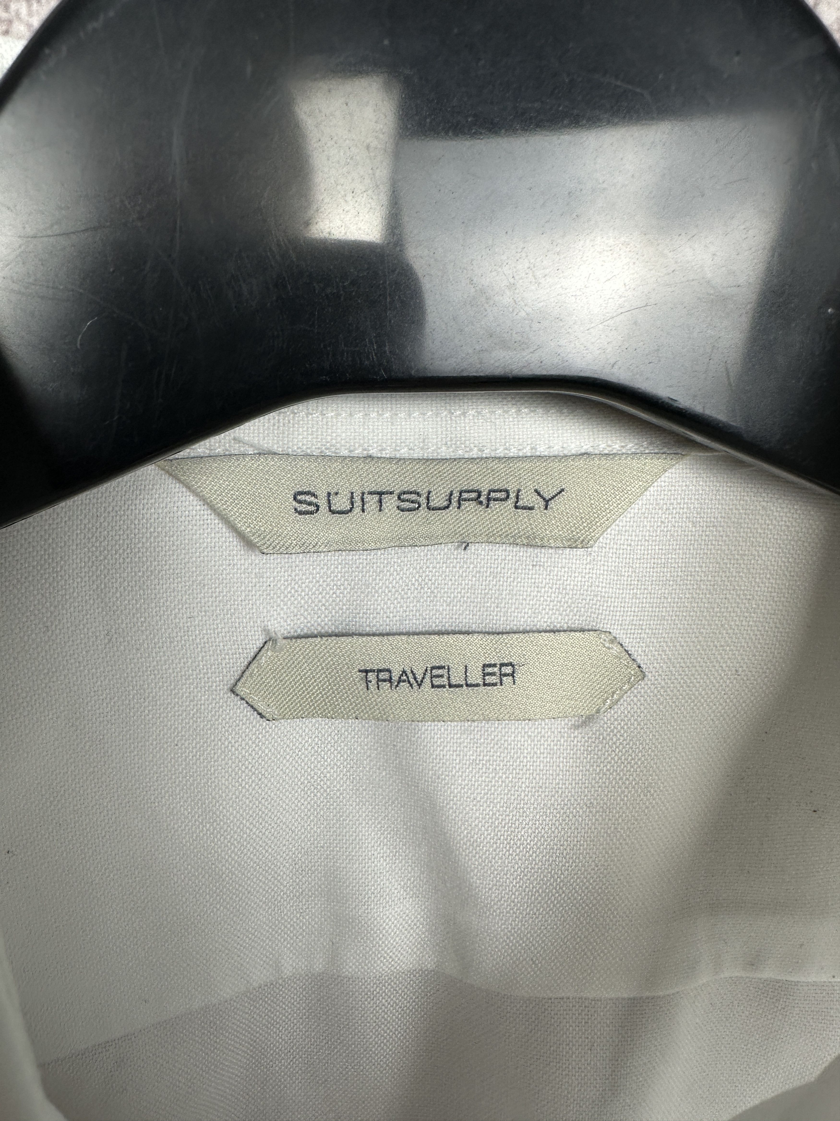 Suitsupply SuitSupply Traveller Mens White Dress Shirt Slim Fit Size US M / EU 48-50 / 2 - 3 Thumbnail
