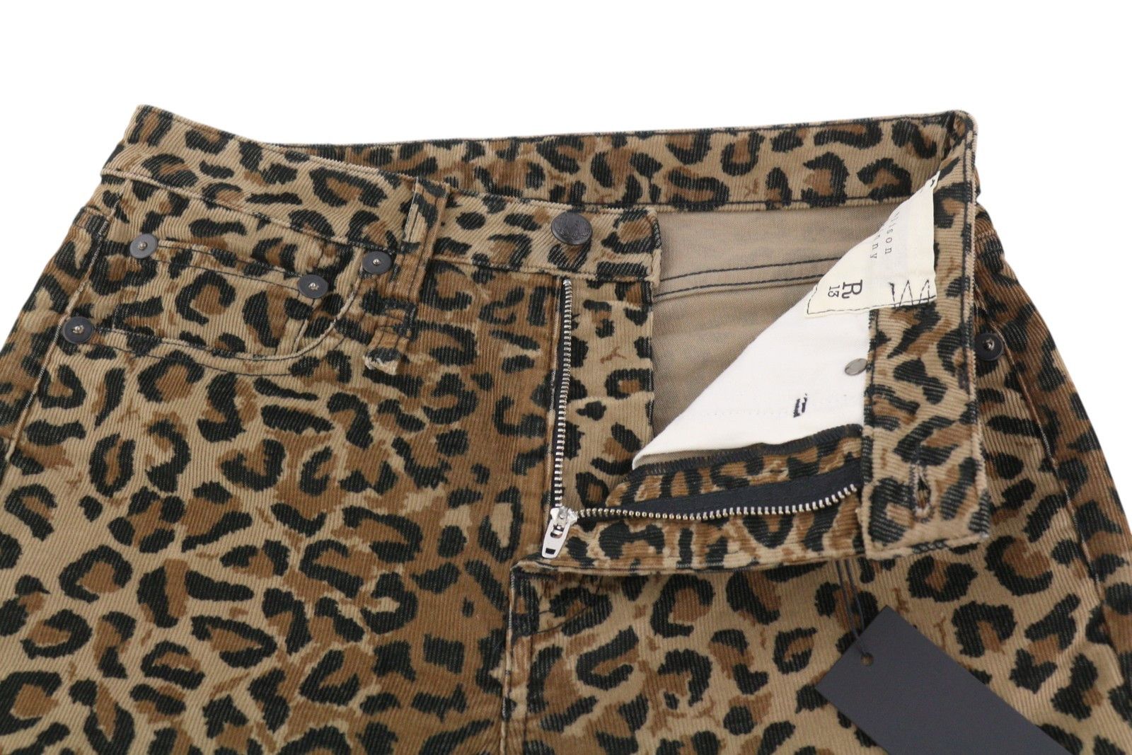 ALISON SKINNY 27 Tan Leopard Ankle Corduroy Brown 85777