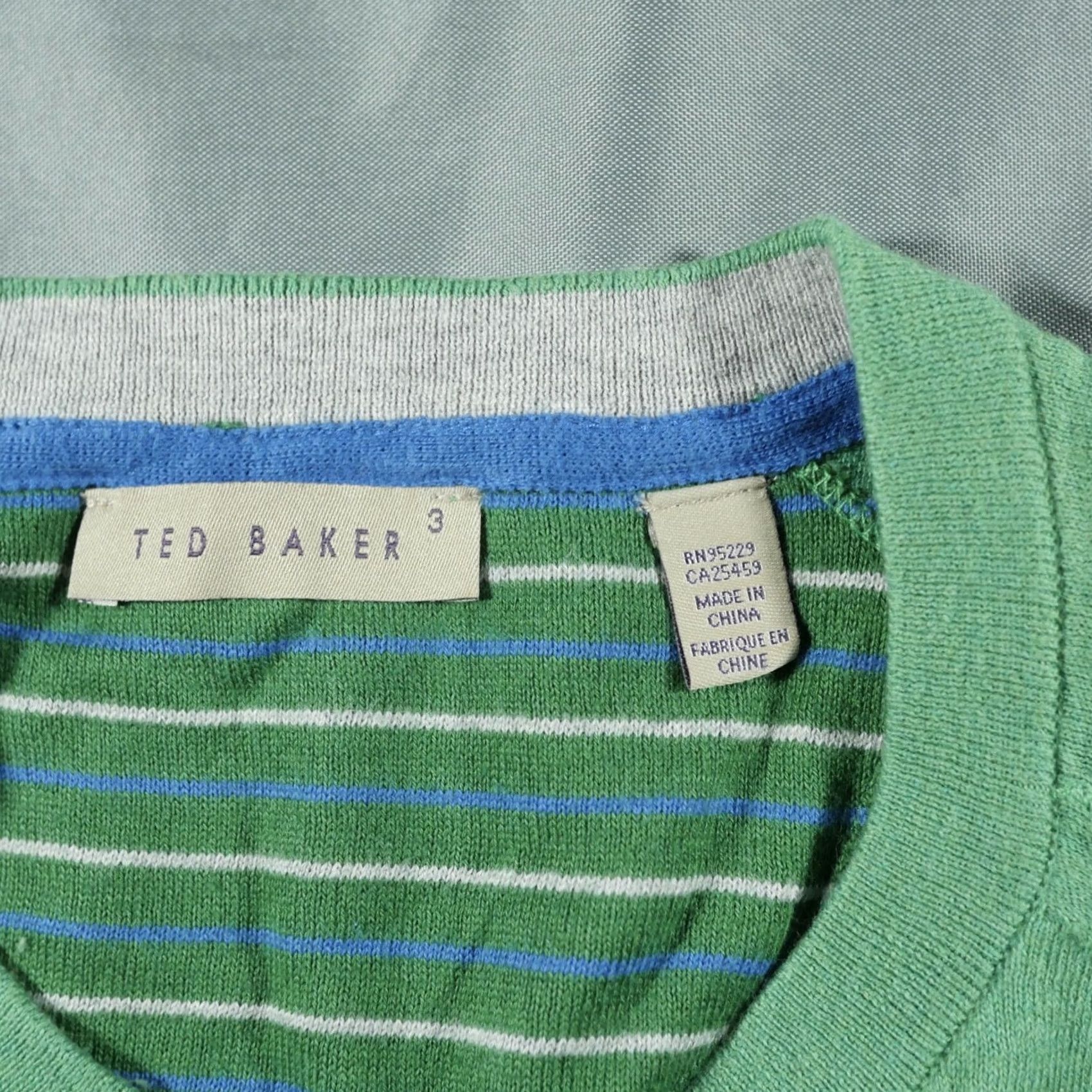 Ted Baker Ted Baker Sweater Mens M 3 Green Henley Pullover Preppy Casual Designer Shirt? Size US M / EU 48-50 / 2 - 5 Thumbnail