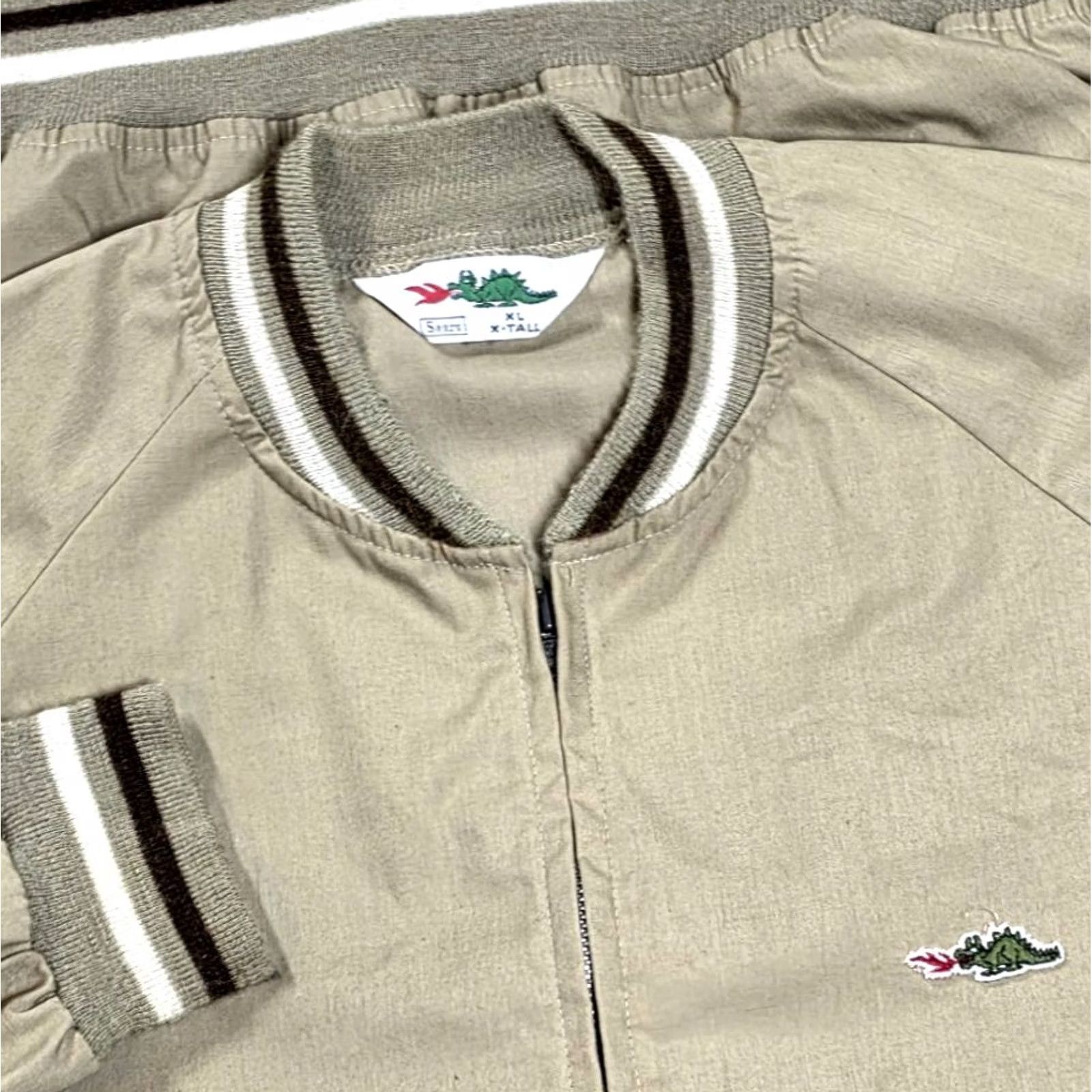 Sears VINTAGE Sears Braggin Dragon Bomber Jacket Beige XLT Tall Contrast trim Mens Jacket Size US XL / EU 56 / 4 - 2 Thumbnail