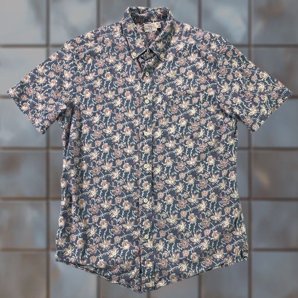 Faherty Faherty Shirt Mens Medium Blue Pink Floral Hawaiian Short Sleeve Button Up Size US M / EU 48-50 / 2 - 1 Thumbnail