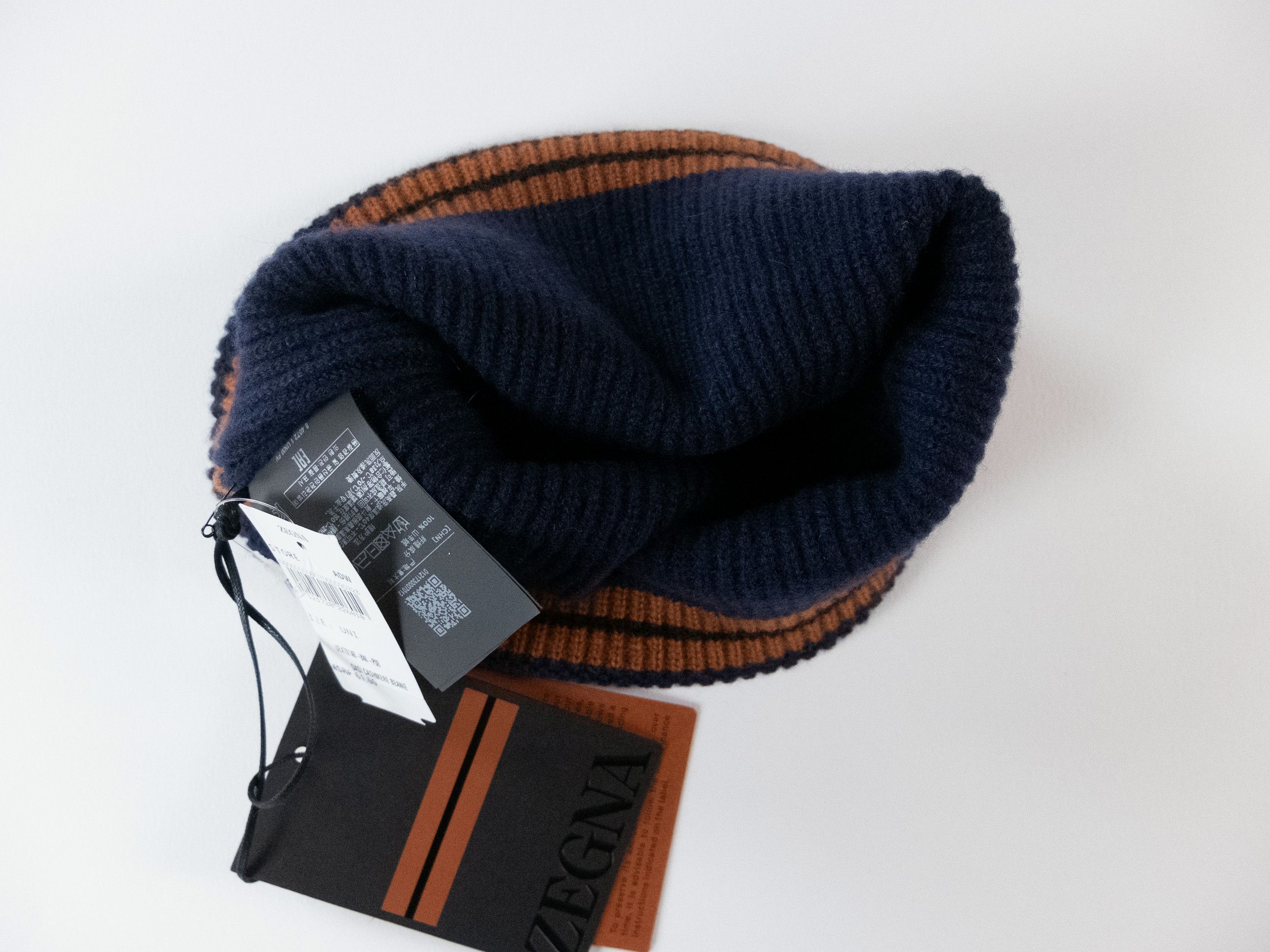 Ermenegildo Zegna ZEGNA navy blue Oasi cashmere beanie hat One Size Size ONE SIZE - 5 Thumbnail