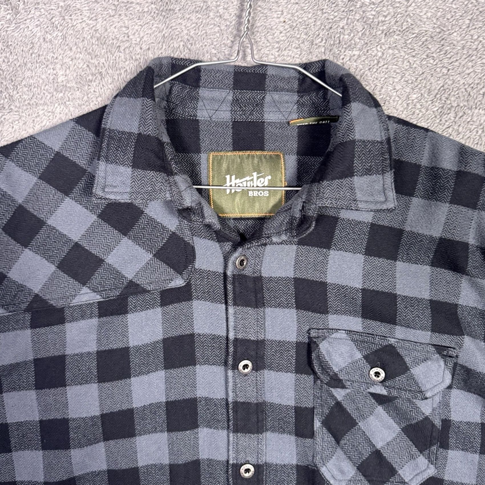 Vintage Howler Bros Shirt Mens L Gray Harkers Flannel Buffalo Plaid Shooting Patch Soft Size US L / EU 52-54 / 3 - 4 Thumbnail