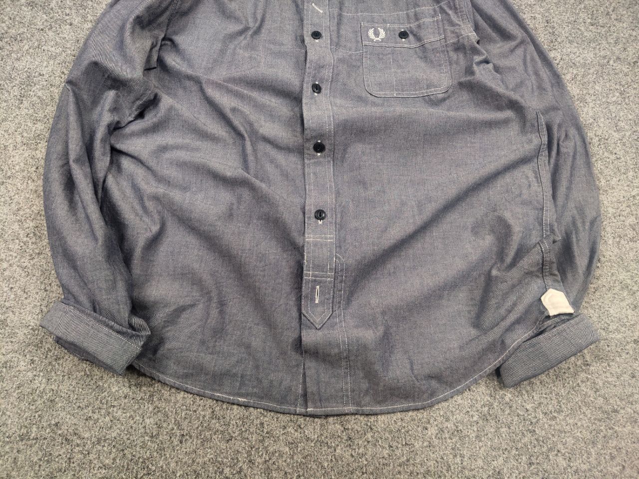 Fred Perry Fred Perry Logo Long sleeve button blue classic fit shirt Size US L / EU 52-54 / 3 - 6 Thumbnail