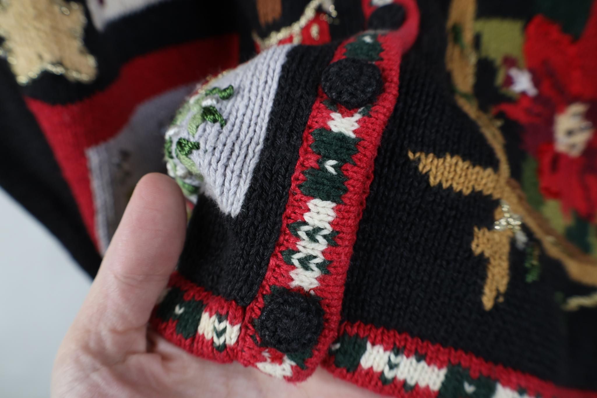 Vintage Vintage 90s Streetwear Flower Bird Christmas Sweater Size L / US 10 / IT 46 - 6 Thumbnail