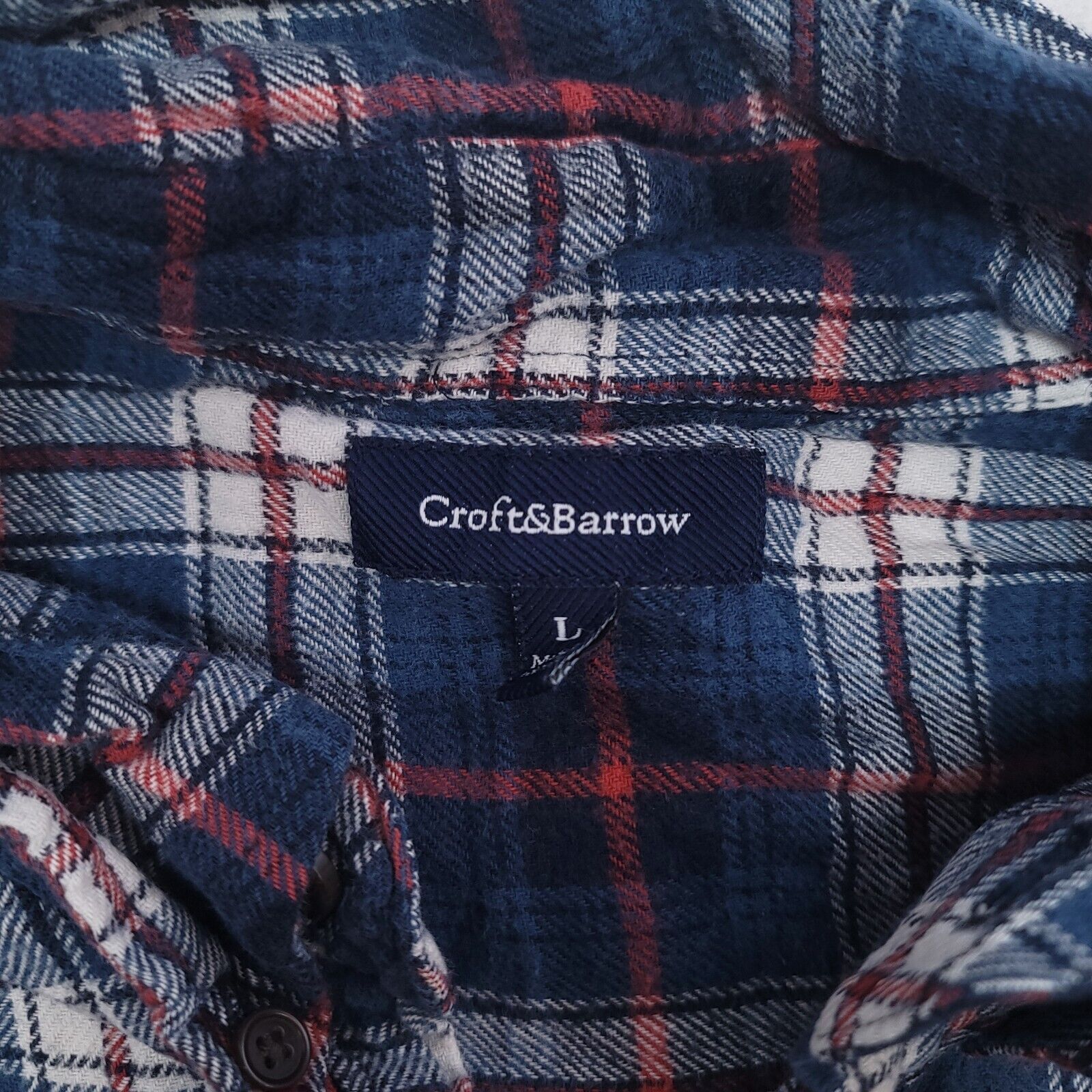 Croft & Barrow Croft & Barrow Tartan Flannel Shirt Mens Size L Maroon Blue Size US L / EU 52-54 / 3 - 3 Thumbnail