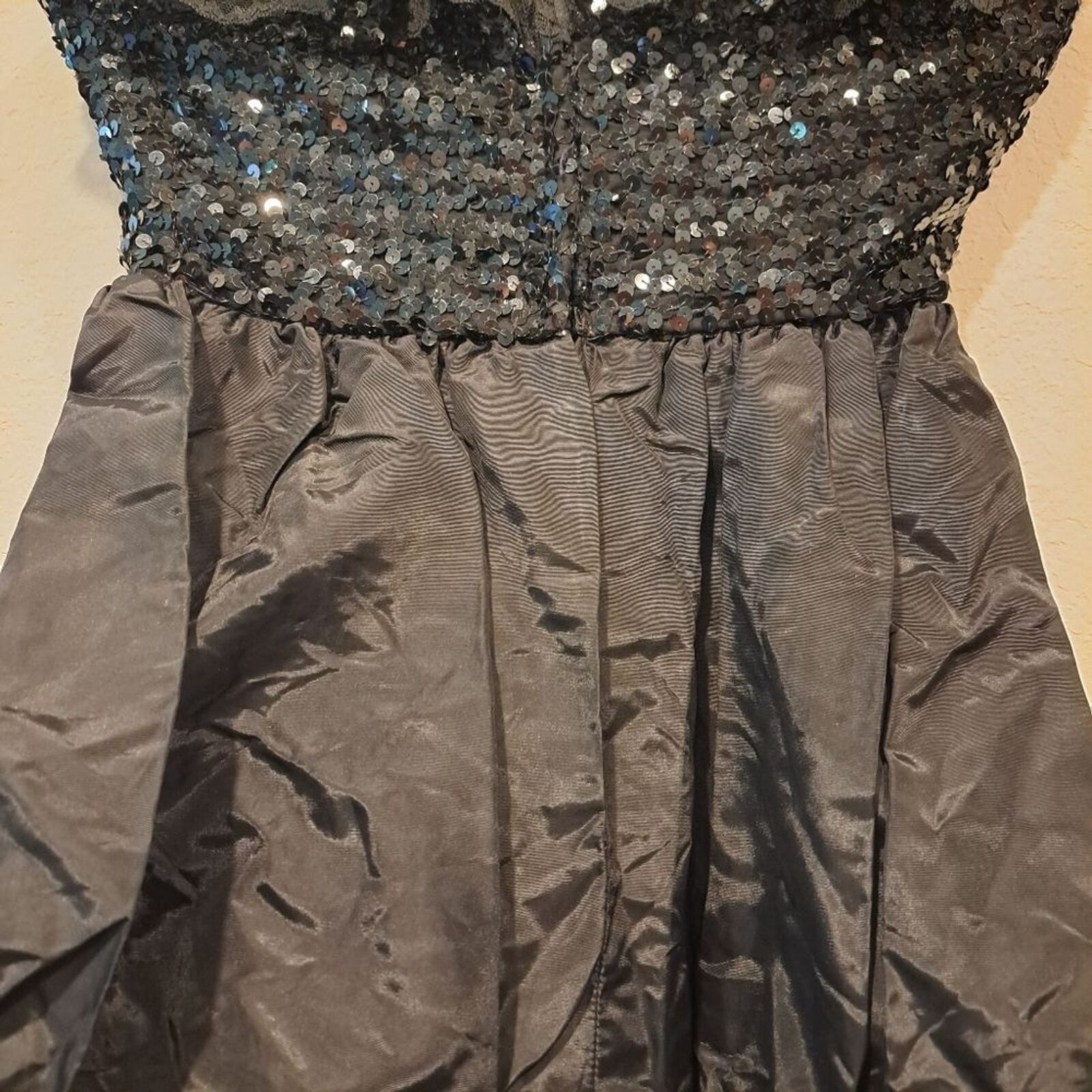 Other Vintage Loralie made in USA black sequin lace 80s dress 10 Size L / US 10 / IT 46 - 8 Thumbnail