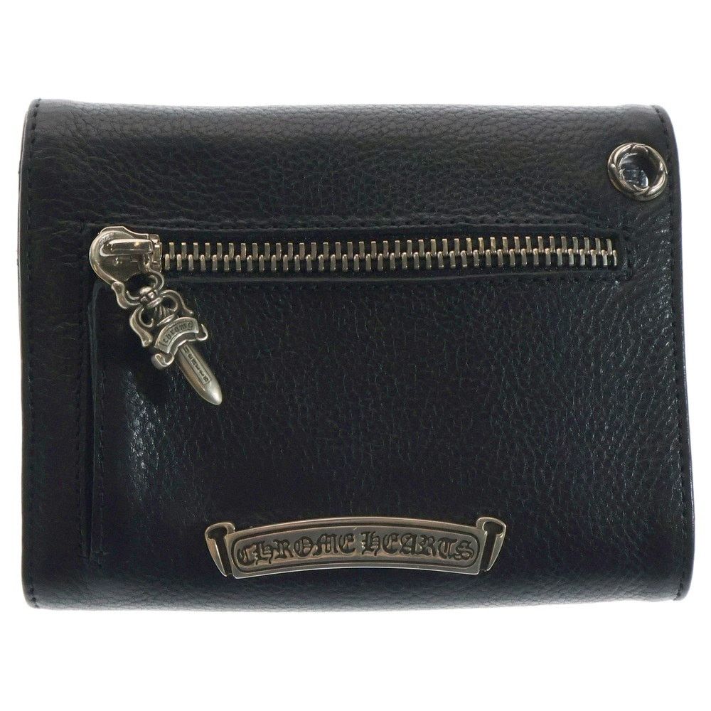 CHROME HEARTS WAVE MINI Leather Wallet Black