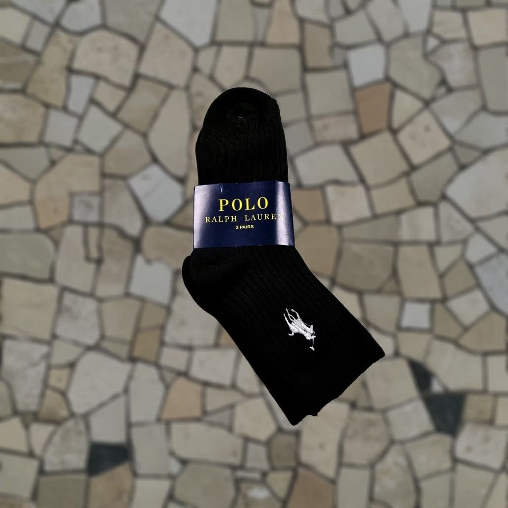 Ralph Lauren Ralph Lauren Socks Men's 3 Pairs One Size Lightweight Ribbed Black Japan Athletic Socks Size US M / EU 48-50 / 2 - 1 Thumbnail