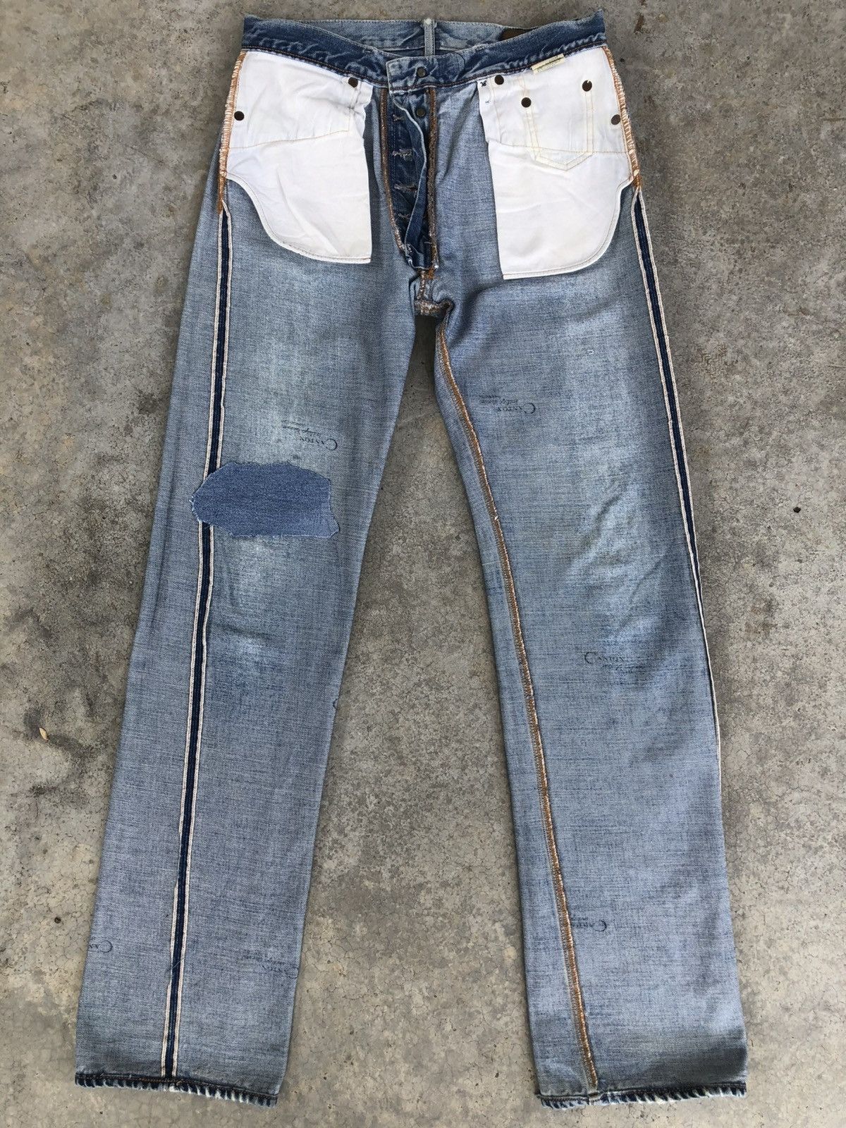 Japanese Brand Canton Distressed Jeans Selvedge Denim Size US 30 / EU 46 - 18 Thumbnail