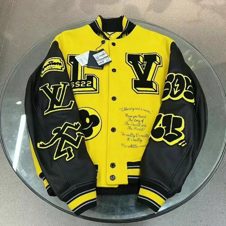 Louis Vuitton Louis Vuitton Black and yellow baseball jacket Size US L / EU 52-54 / 3 - 1 Thumbnail