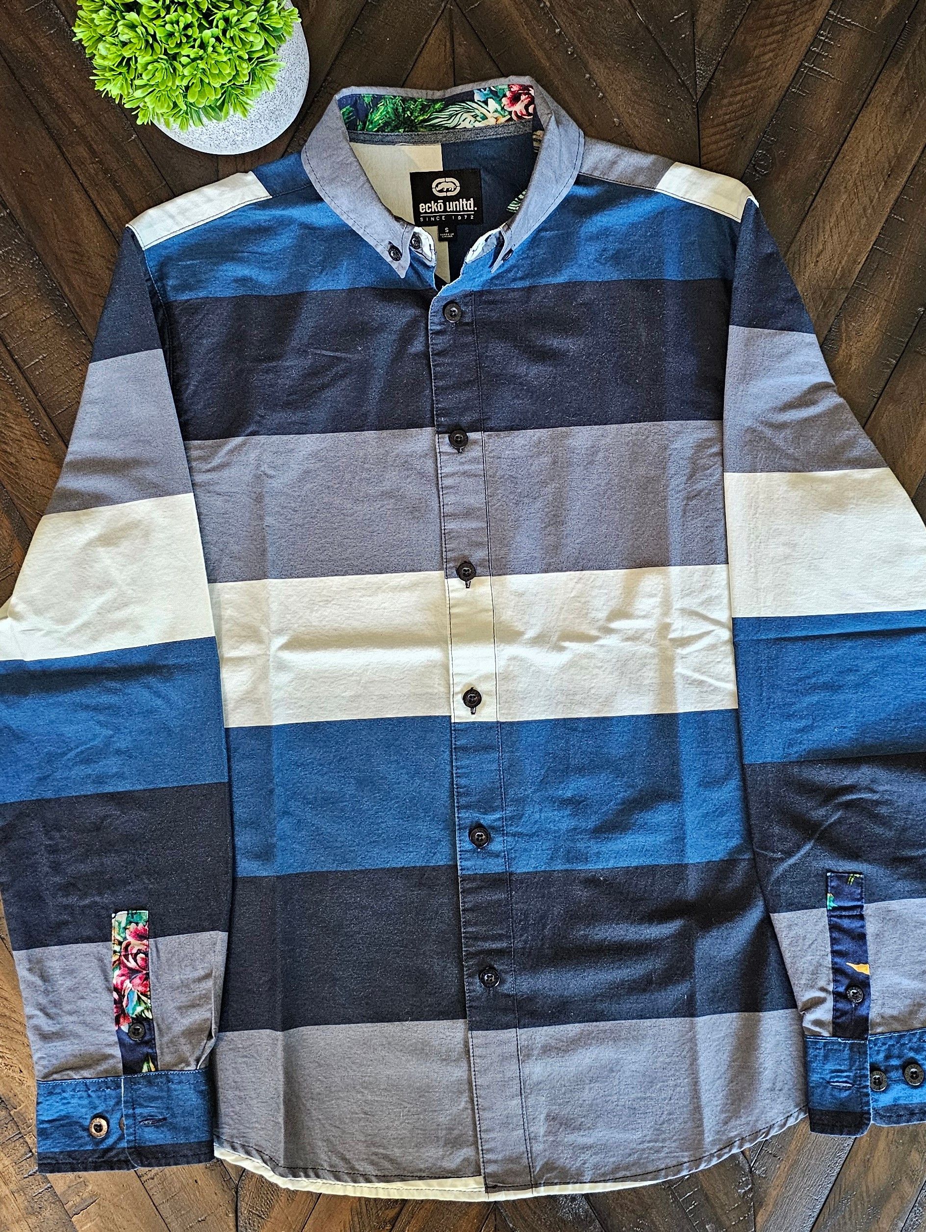Ecko Unltd. Eckō Unltd. Long Sleeve Striped 100% cotton, Men's Small EUC Size US S / EU 44-46 / 1 - 5 Thumbnail