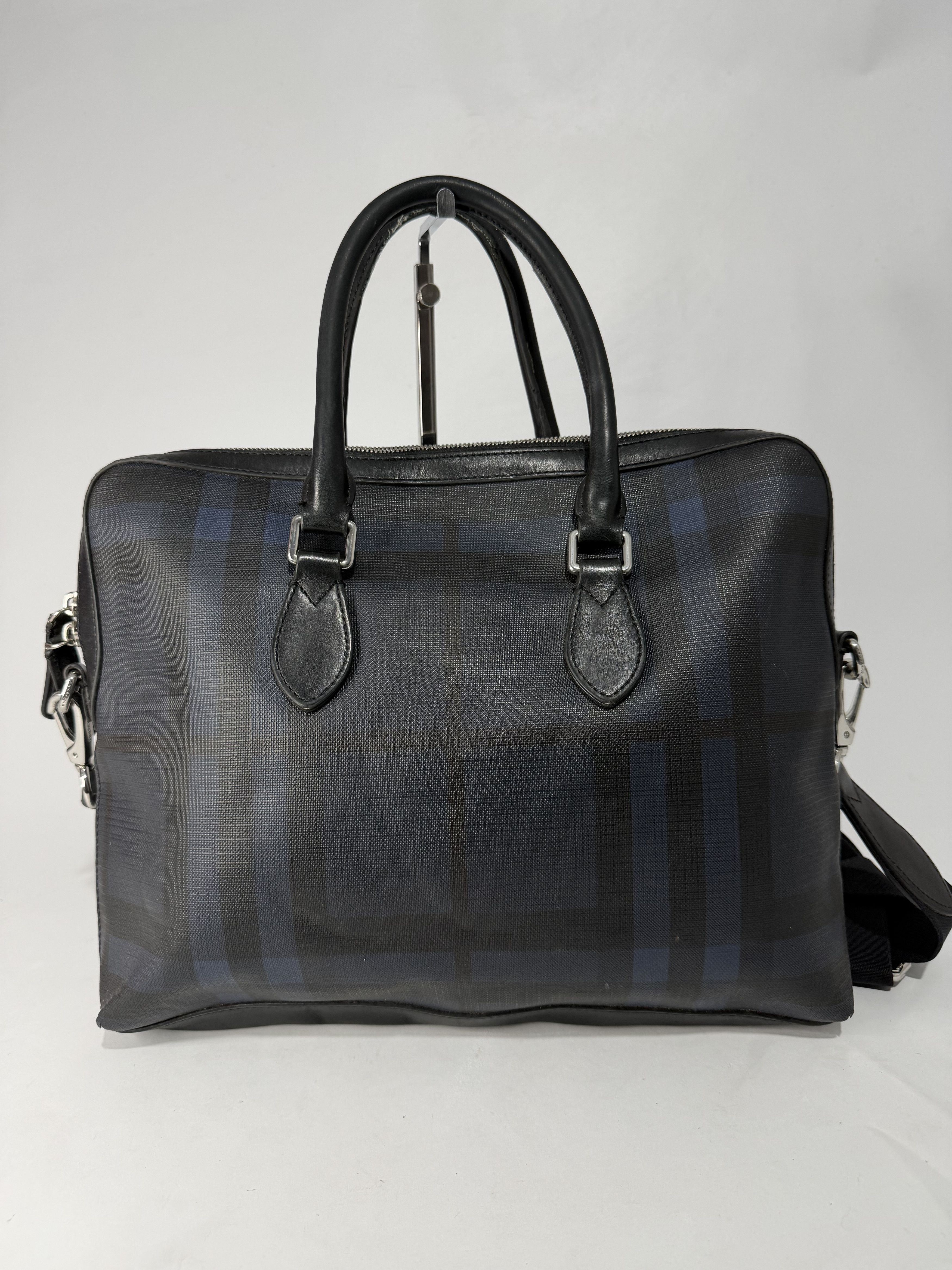 Burberry Burberry Smoked Check Coated Canvas and Leather Briefcase Size ONE SIZE - 2 Thumbnail