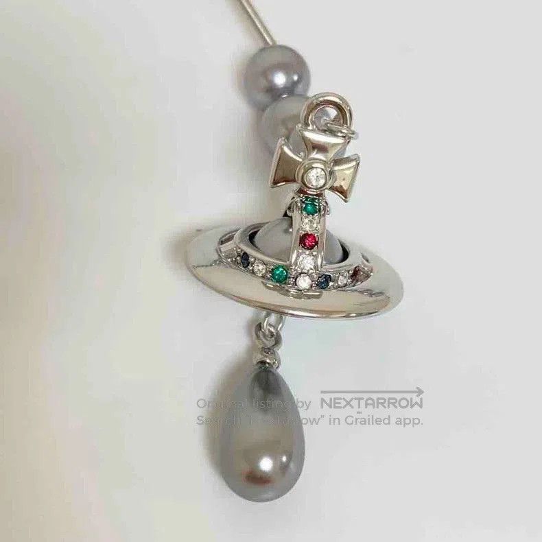 Vivienne Westwood Vivienne Westwood Gray Pearl Long Necklace. Size ONE SIZE - 4 Thumbnail