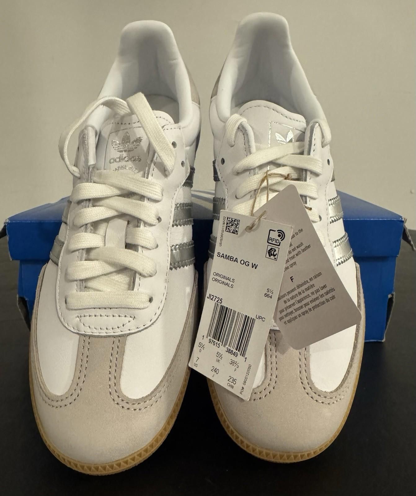 Adidas Size 7 - Adidas Samba OG White Silver Metallic Grey W Size US 7 / IT 37 - 4 Thumbnail