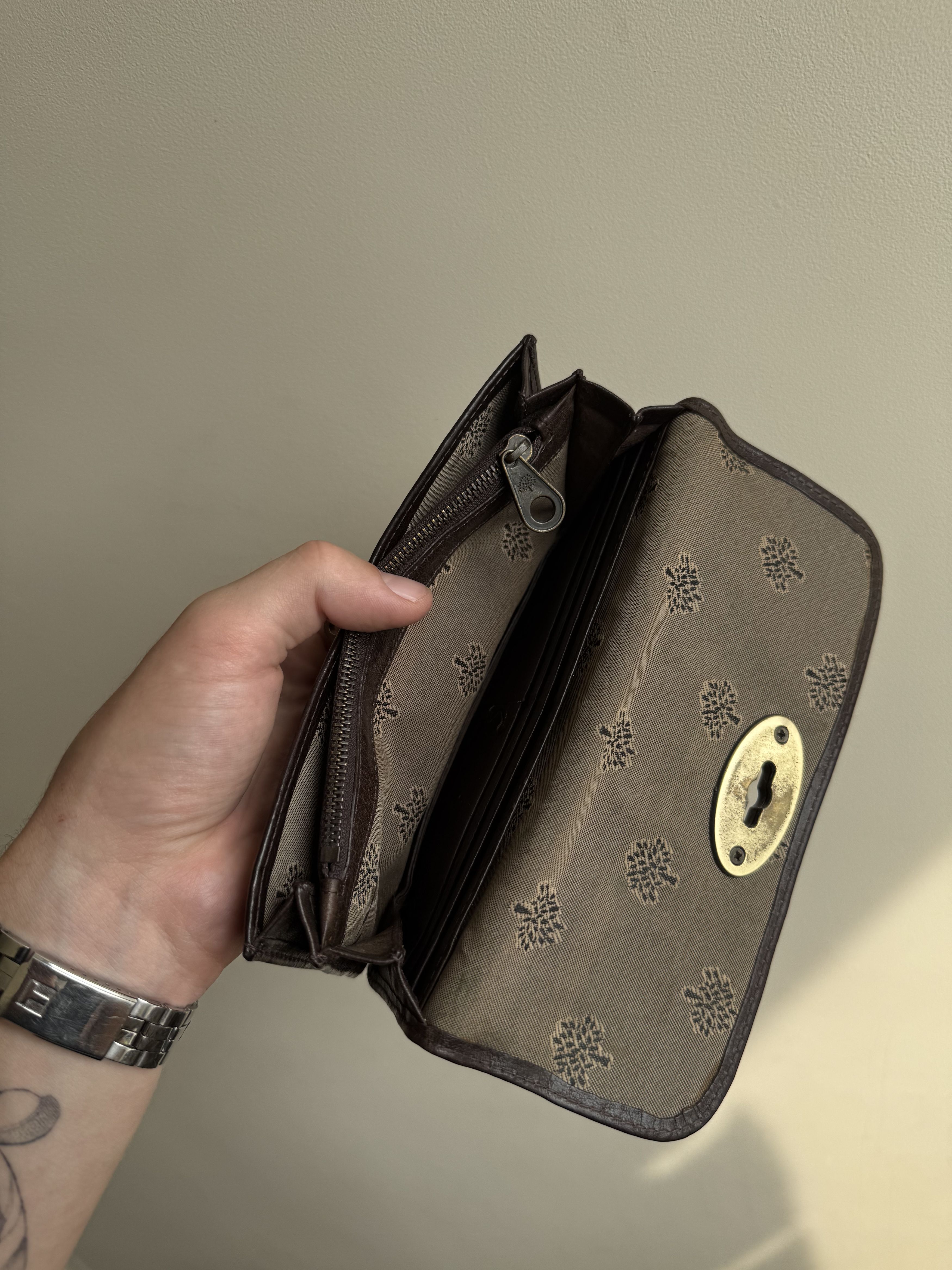 Mulberry Vintage Mulberry Long Postman Lock Wallet Purse Oak Brown Size ONE SIZE - 15 Thumbnail