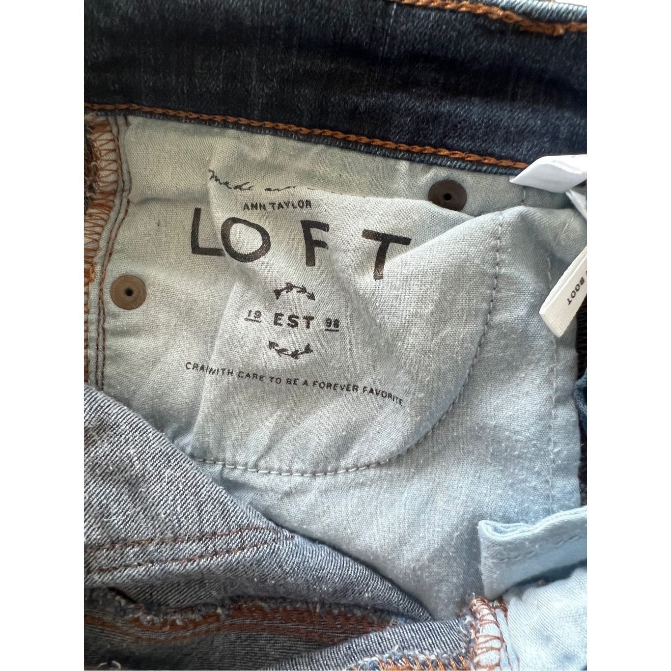 Loft Ann Taylor LOFT modern boot cut JEANS SIZE O0 Tall Size 24" / US 00 / IT 34 - 9 Thumbnail