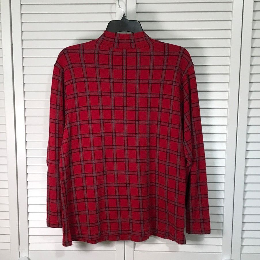 Other Bechamel Red Plaid High Neck Long Sleeve Mens Shirt S Size US S / EU 44-46 / 1 - 2 Thumbnail