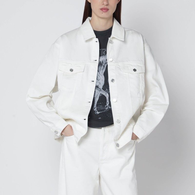 Anine Bing Anine Bing Ecru Organic Denim Jacket Size S / US 4 / IT 40 - 1 Thumbnail