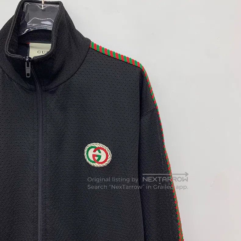 Gucci Gucci Black logo embroidered stand-up collar zipper long-s Size US S / EU 44-46 / 1 - 3 Thumbnail