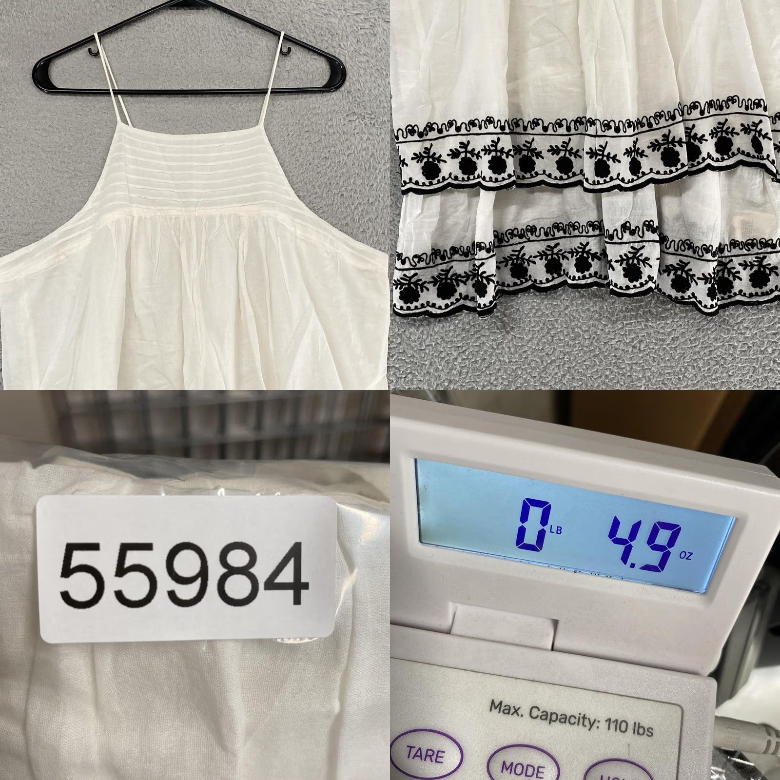 Vintage VINTAGE Floreat Embroidered Tank Top Womens 16 White Cotton Tiered Boho Beach Anthro Size XXL / US 16-18 / IT 52-54 - 9 Thumbnail