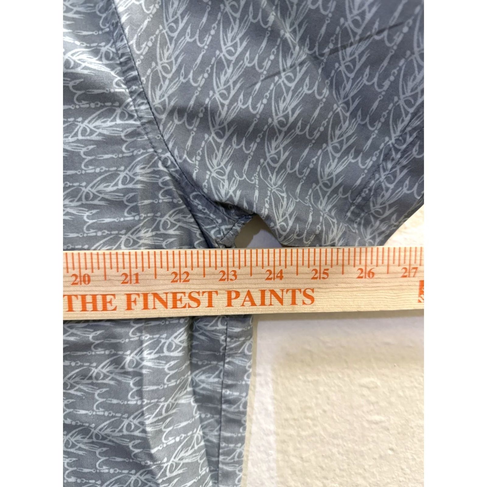 Vintage Woolrich Mens XL Gray Short Sleeve Button Fish Lure Hooks All Over Print Size Size US 36 / EU 52 - 5 Thumbnail