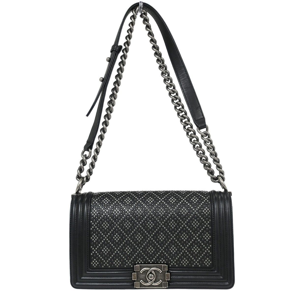 Chanel Chanel Boy Flap Bag Quilted Perforated Lambskin Size ONE SIZE - 1 Thumbnail