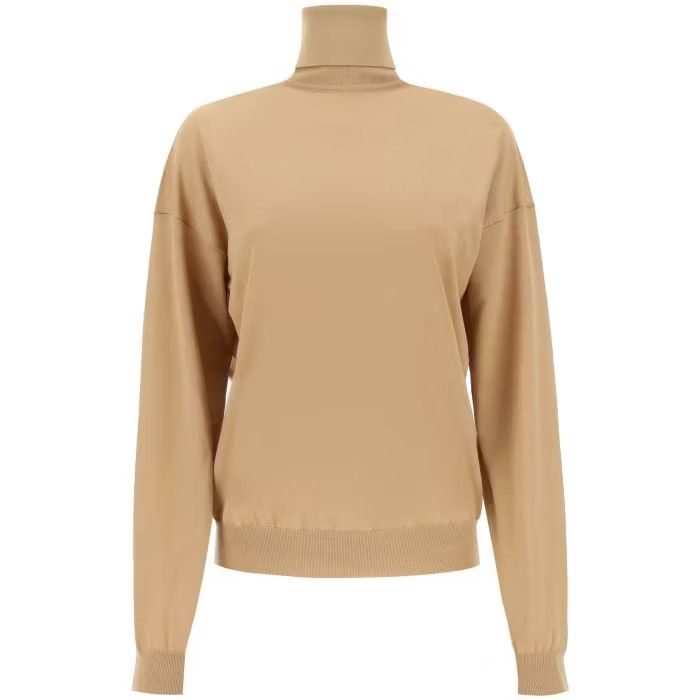 image of Saint Laurent Paris O1S22I1N0524 Turtleneck Sweater In Beige, Women's (Size Small)