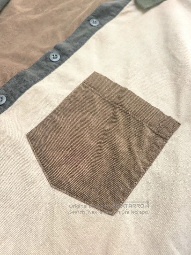 Neighborhood Neighborhood Corduroy Patchwork Long Sleeve Shirt Size US XL / EU 56 / 4 - 6 Thumbnail