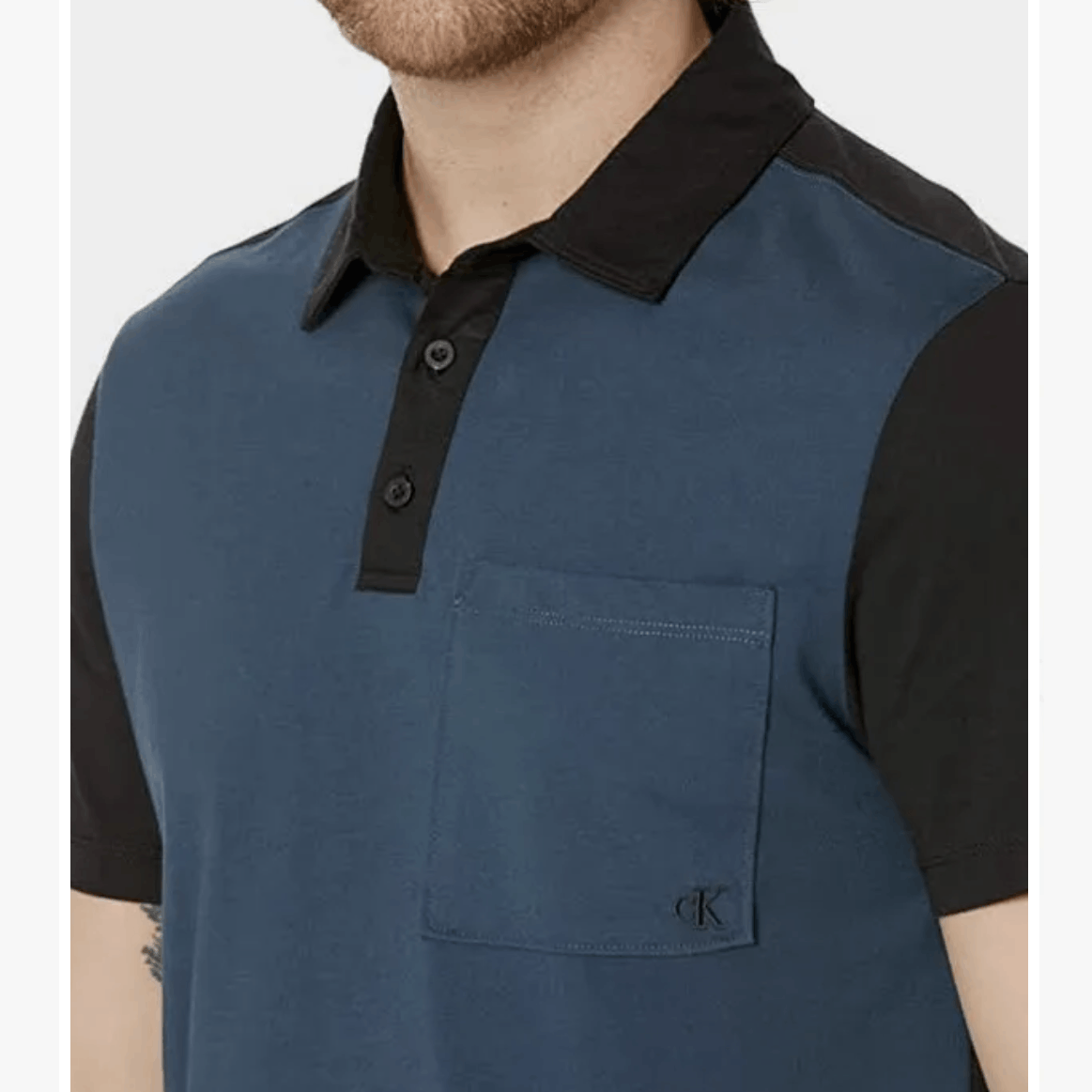 Calvin Klein Calvin Klein Blue/Black Colorblock Short Sleeve Polo - XXL Size US XXL / EU 58 / 5 - 2 Thumbnail