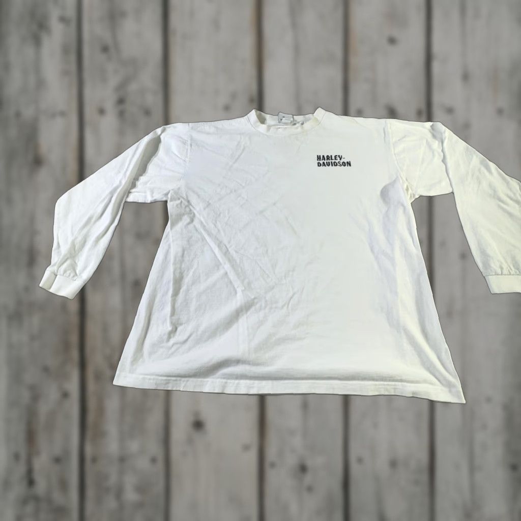 Harley Davidson Harley-Davidson Shirt Mens 2XL White Long Sleeve Biker Logo Killer Creek Roswell GA USA Size US XXL / EU 58 / 5 - 1 Thumbnail