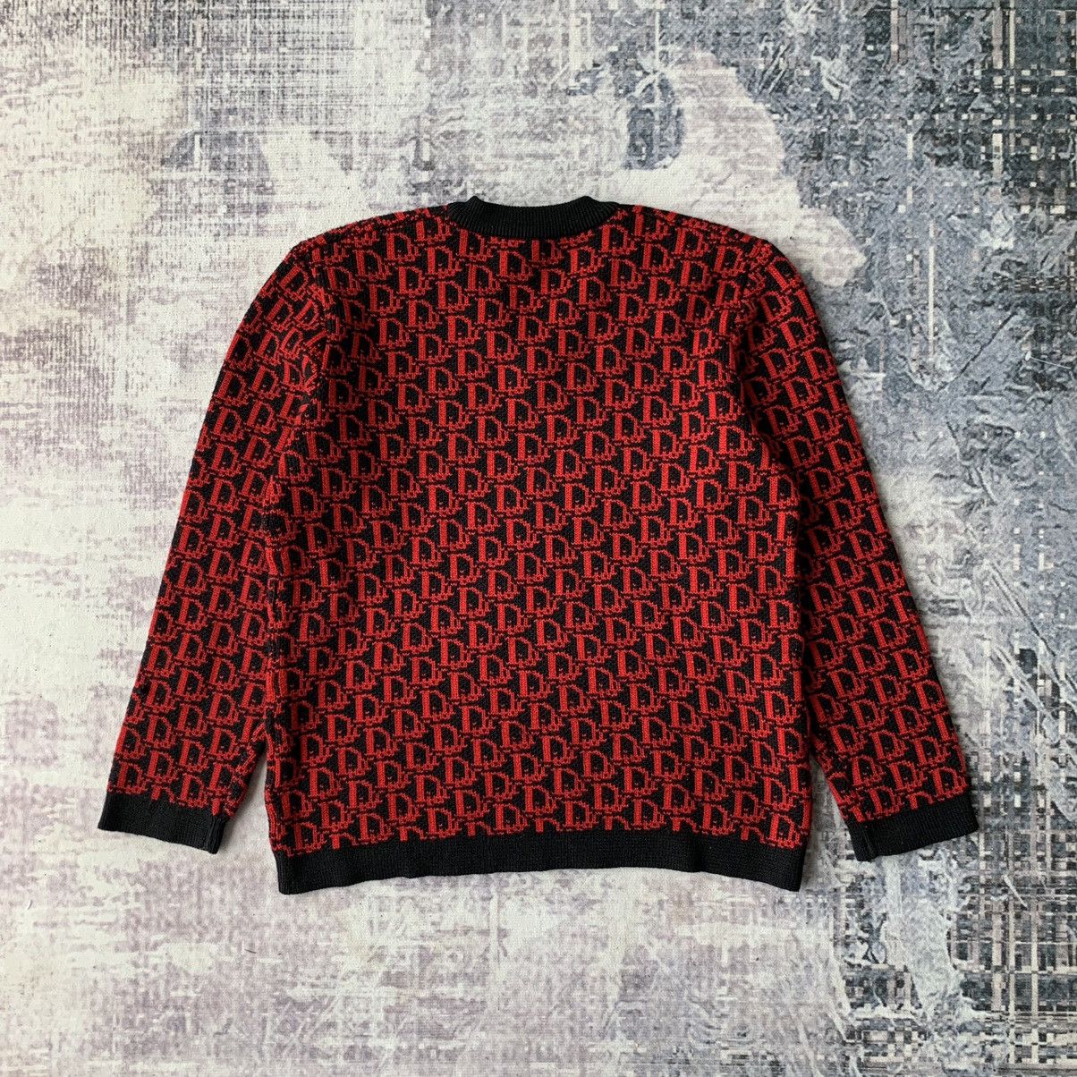 Dior × Vintage Vintage 90’s Dior Red Monogram Knit Size M / US 6-8 / IT 42-44 - 5 Thumbnail
