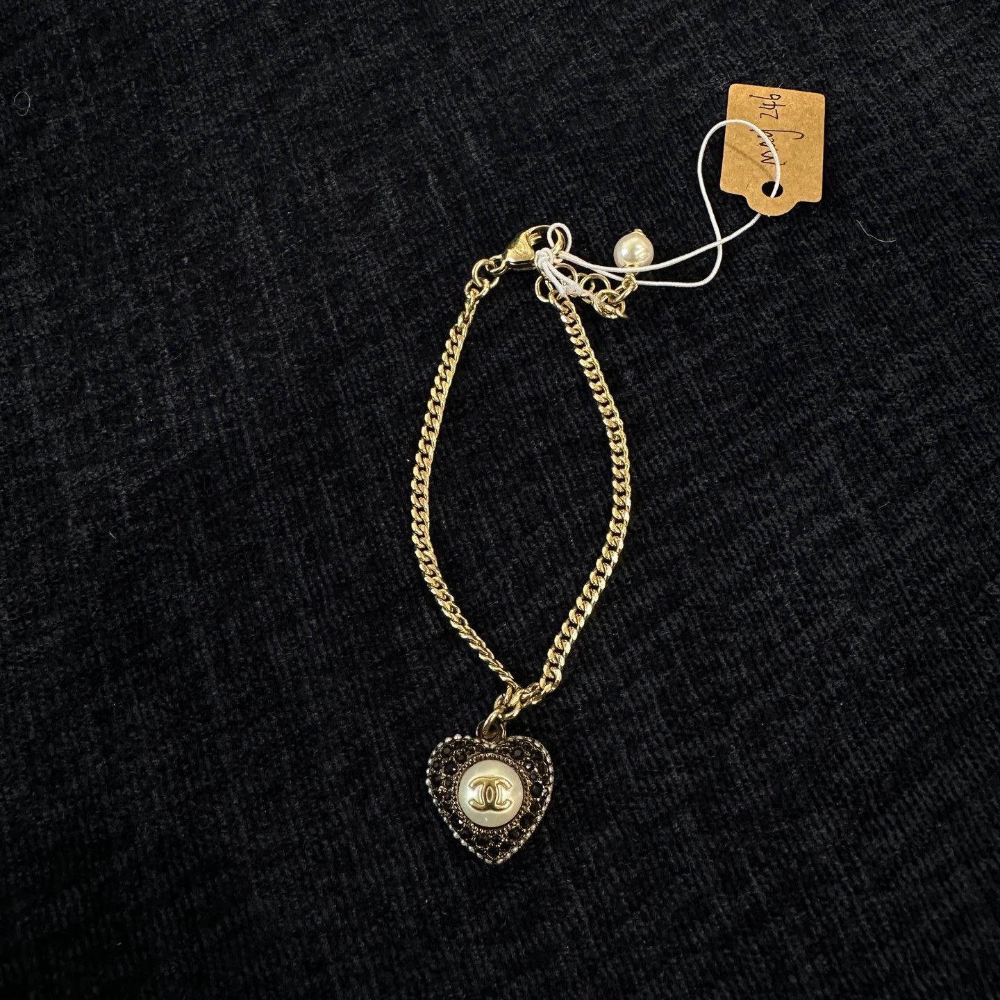 Chanel CHANEL may246 Heart Black Diamond Necklace Size ONE SIZE - 1 Thumbnail