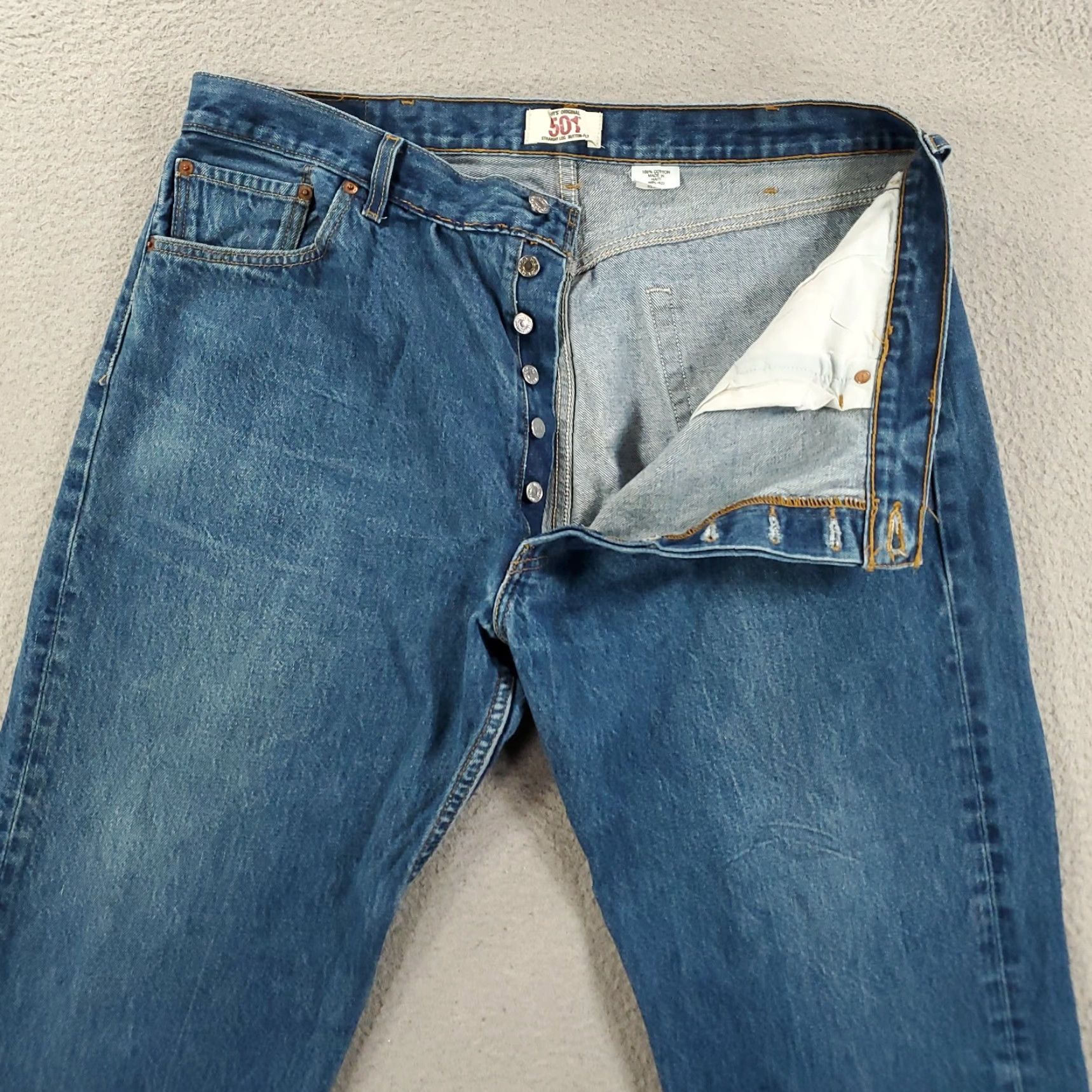 Levi's VINTAGE Levi's 501 Jeans Mens 42x32 Button Fly Distressed Regular Blue 90s Jeans Mens Size US 42 / EU 58 - 2 Thumbnail