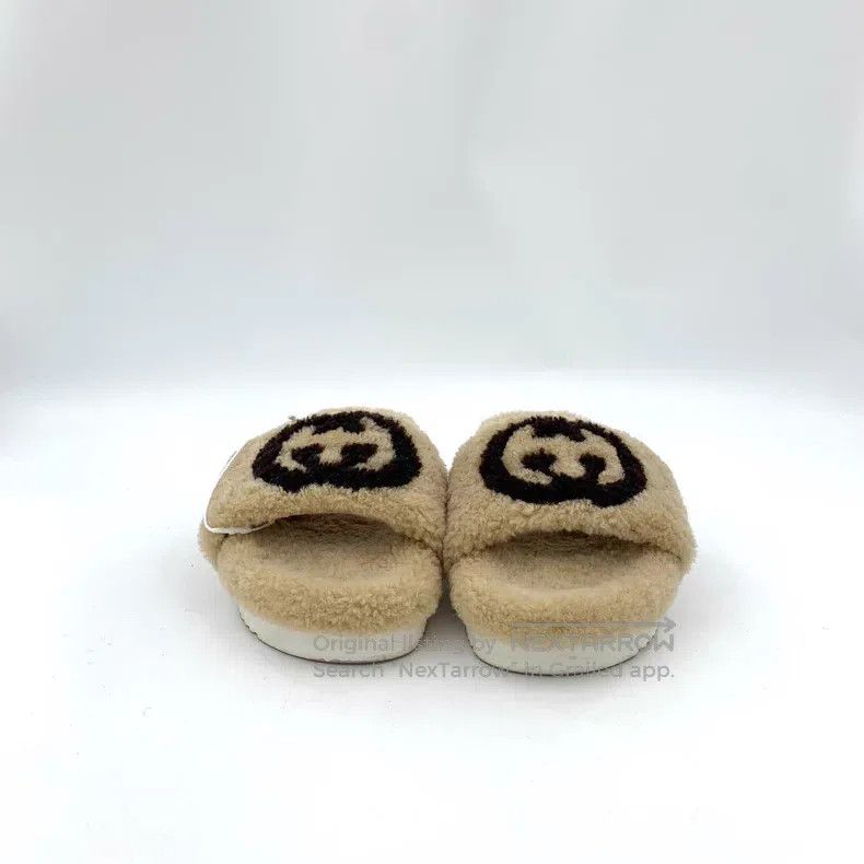 Gucci Gucci Light brown double G plush casual flat fur slippers Size US 5.5 / IT 35.5 - 3 Thumbnail