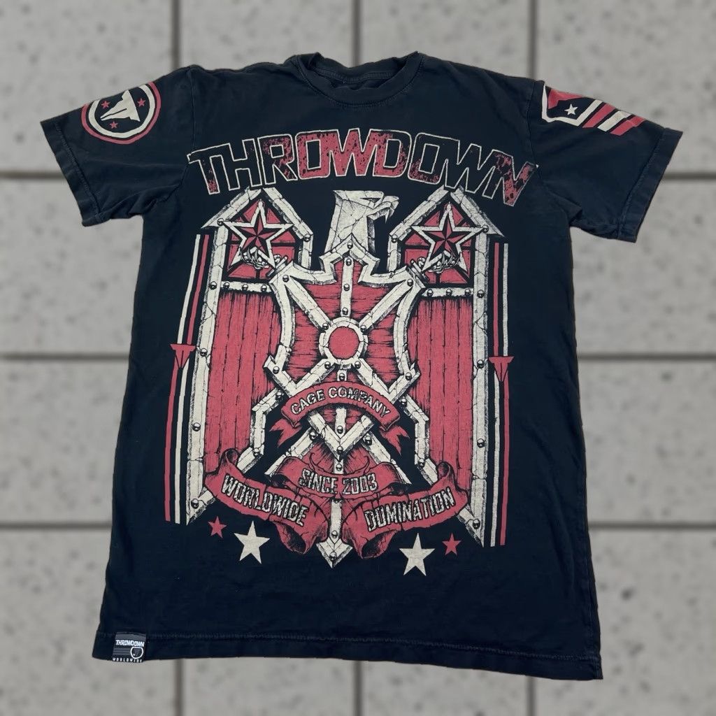 Vintage VINTAGE Throwdown Cage Company MMA Y2K Squadron Black T Shirt Size S Mens Small Size US S / EU 44-46 / 1 - 1 Thumbnail