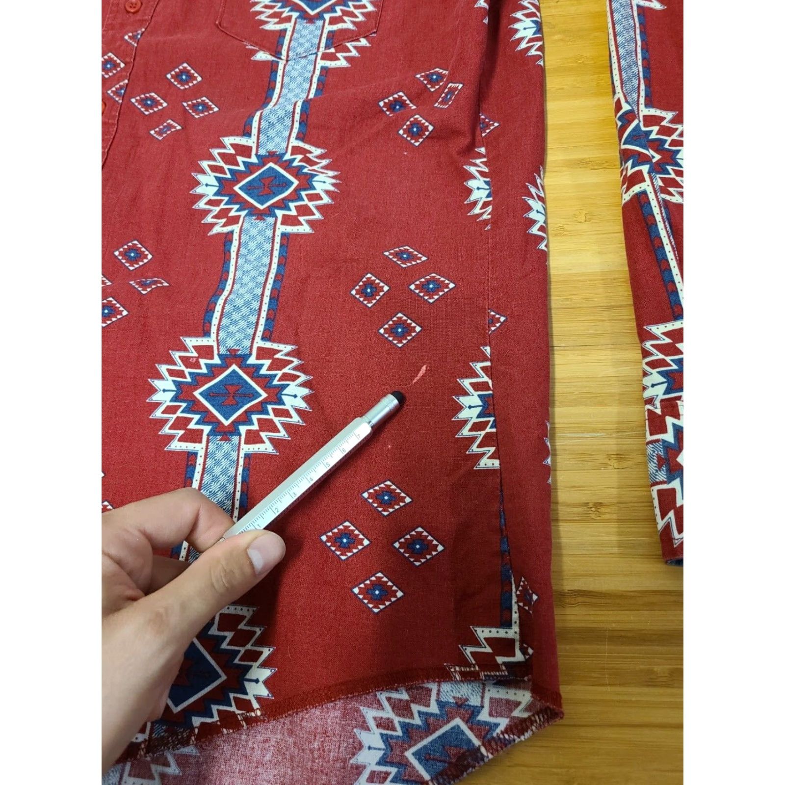 Wrangler VINTAGE Wrangler Western Shirt Cowboy Cut 16.5 x 35 X-Long Tails Aztec Print Shirt Mens Size US XL / EU 56 / 4 - 7 Thumbnail