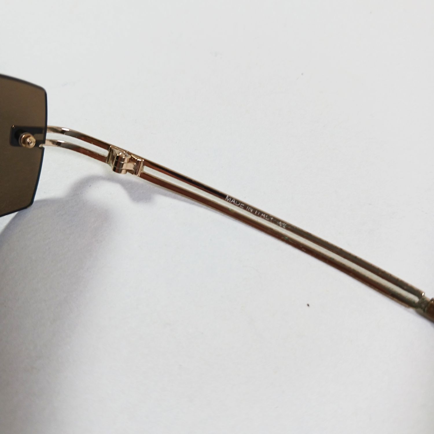 Givenchy × Vintage Givenchy SGV 002 Col300X Gold/Brown Slim Rimless Sunglasses Size ONE SIZE - 9 Thumbnail