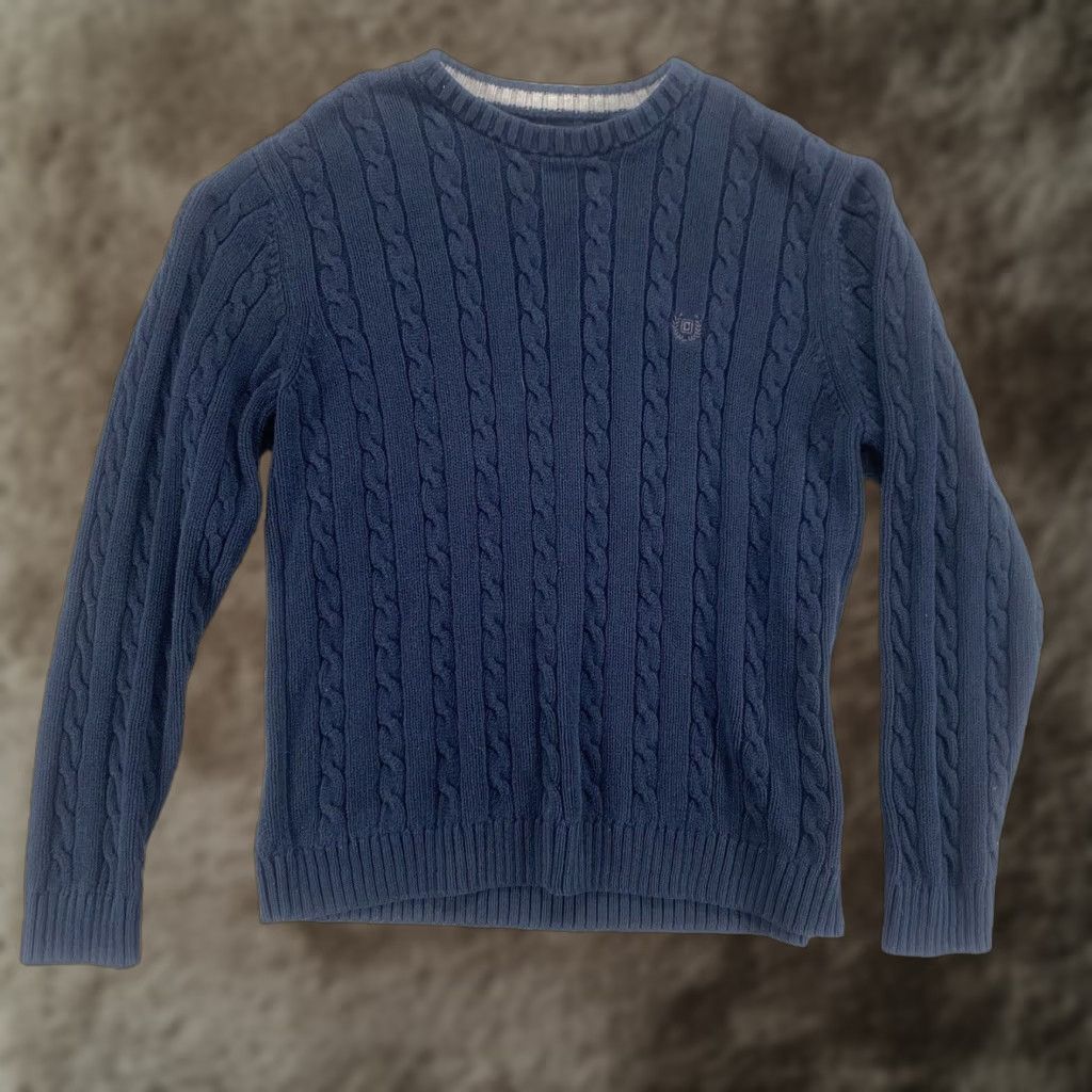 Chaps VINTAGE Chaps Men's Sweater Pullover 90s Blue Logo Cotton Knit Casual Medium M Size US M / EU 48-50 / 2 - 1 Thumbnail