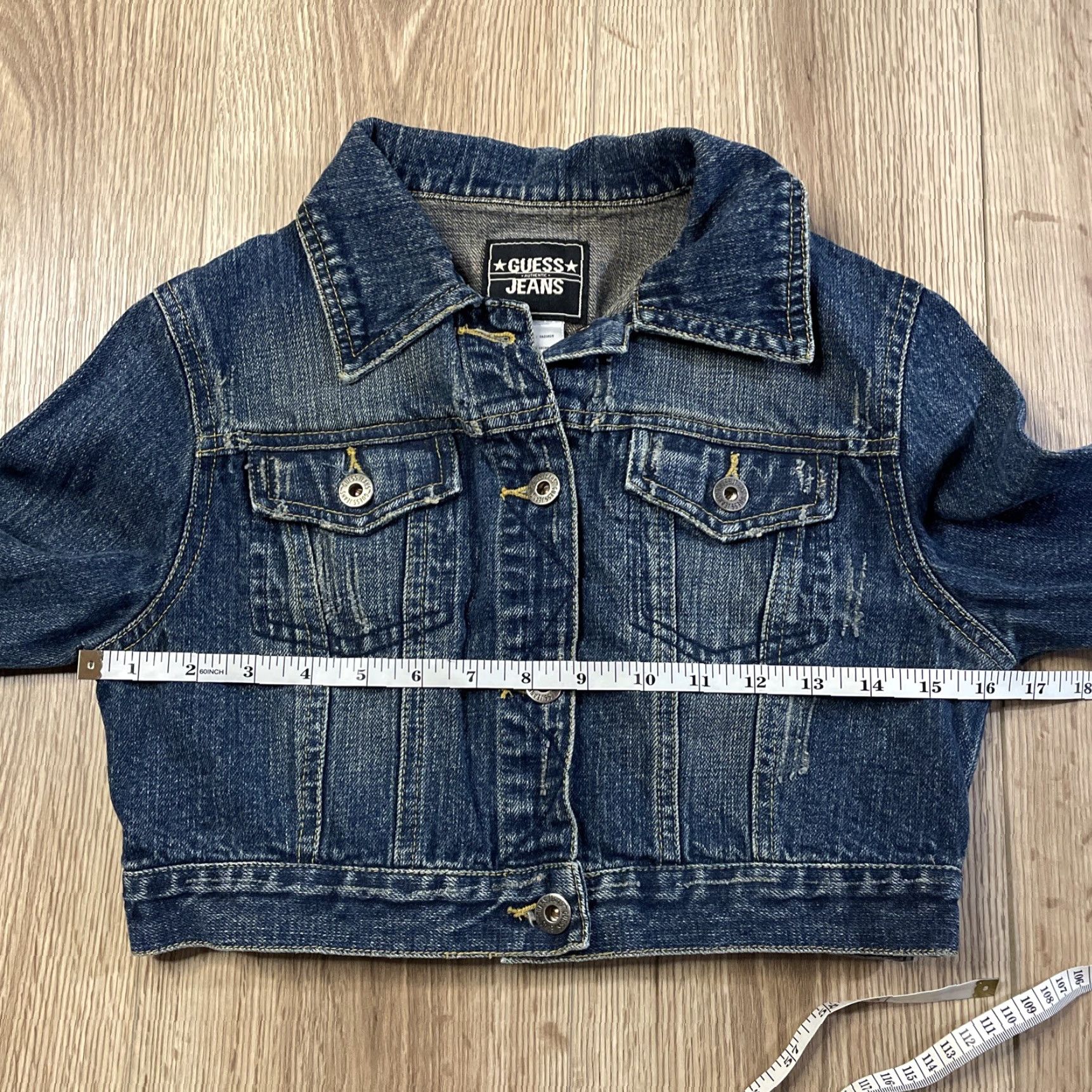 Guess VINTAGE Guess Jean Jacket Women Small Blue Casual Streetwear Fall Spring Summer Winter Cotton Size 28" / US 6 / IT 42 - 6 Thumbnail