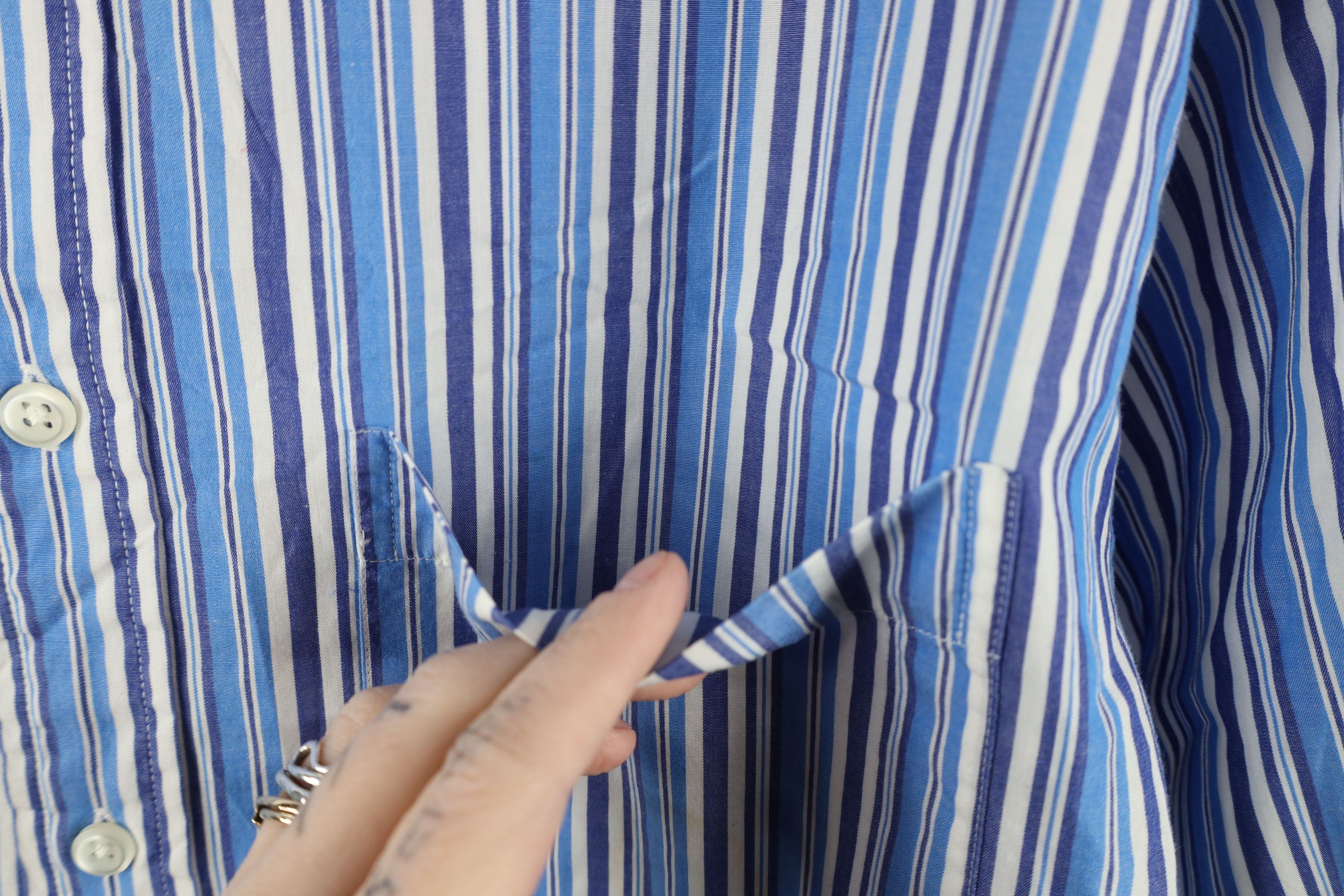 Gap × Vintage Vintage 90s Gap Striped Short Sleeve Collared Button Shirt Size US L / EU 52-54 / 3 - 4 Thumbnail