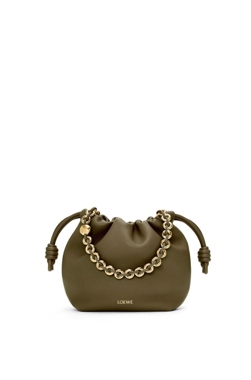 Loewe o1in1g0526 Size: OS/ Mini Flamenco Purse Bag in Khaki Green Size ONE SIZE - 1 Thumbnail