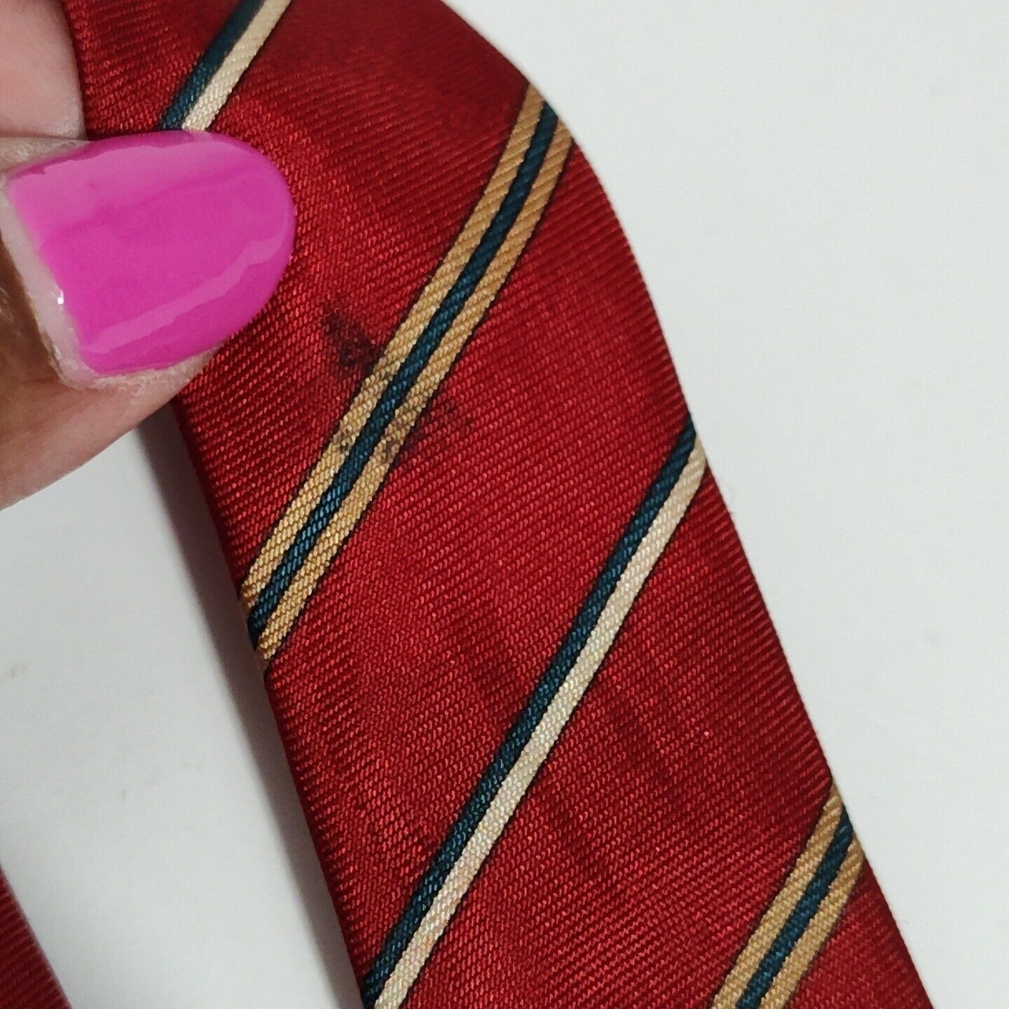 Other Vintage 60s 70s Wembley Red Stripe Men Slim Tie Necktie Work Size ONE SIZE - 8 Thumbnail