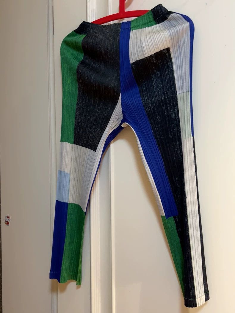 Issey Miyake Issey Miyake size:2 Black and green block trousers Size 31" - 1 Thumbnail